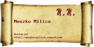 Meszko Milica névjegykártya